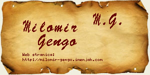 Milomir Gengo vizit kartica